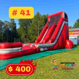 Marble-Red-inflatable-water-slide-longer